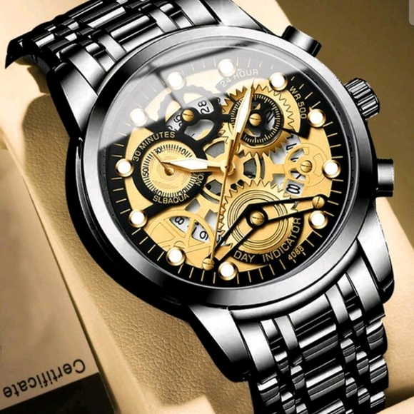 Other - Men's Automatic stainless steel Quartz Watch, Waterproof & Glow In The Dark